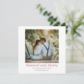 シンプル赤のクリスマス結婚したと新メリー婚 シーズンカード (スタンド正面)