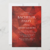 シンプル赤エレガントバチュラーパーティ 招待状 (正面)