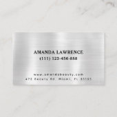 シンプル赤エレガント爪、 ネイルラグジュアリーホワイトシャイニー 名刺 (裏面)