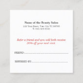 シンプル赤エレガント白の紹介カード 紹介カード (裏面)