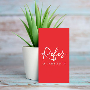 シンプル赤エレガント白の紹介カード 紹介カード