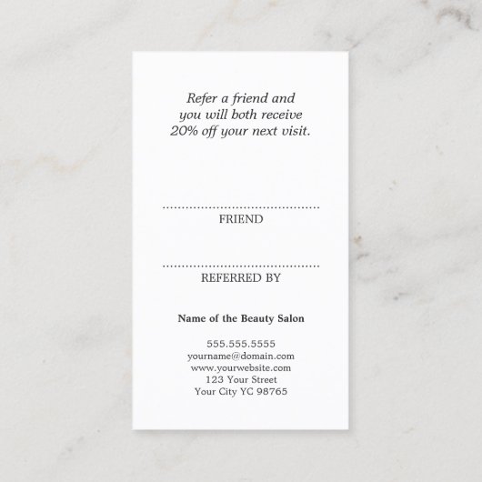 シンプル赤エレガント白の紹介カード 紹介カード (裏面)