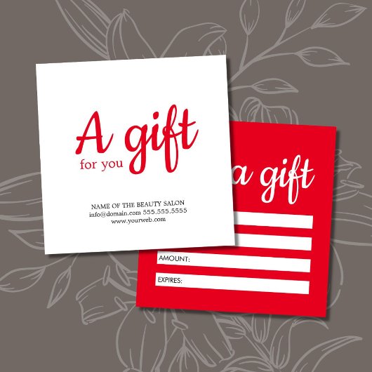 シンプル赤エレガント白サロン