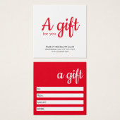 シンプル赤エレガント白サロン (正面&裏面)