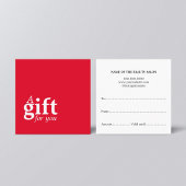 シンプル赤エレガント白美しいサロンギフト スクエア名刺