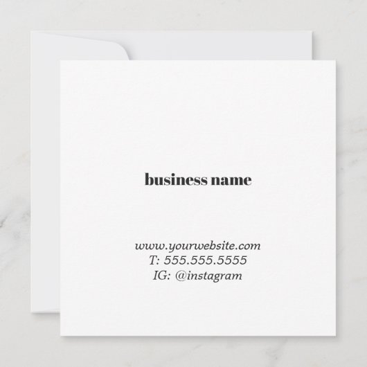 シンプル赤エレガント白美しいサロンクーポン ノートカード (裏面)