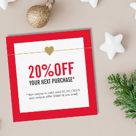 シンプル赤エレガント白美しいサロンクーポン 割引カード