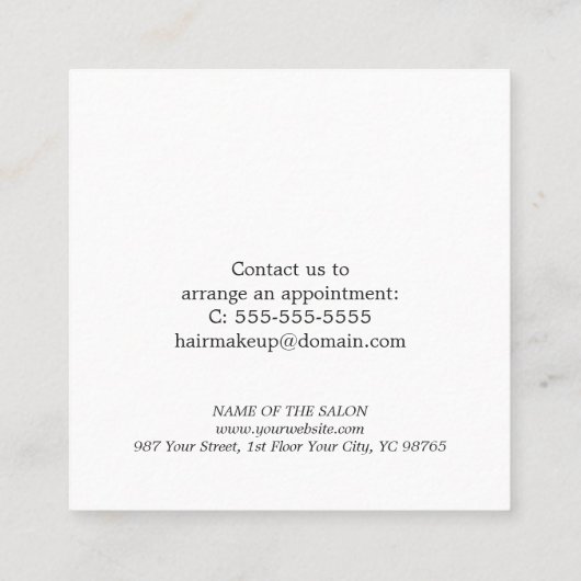 シンプル赤エレガント白美しいサロンクーポン 割引カード (裏面)