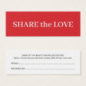 シンプル赤エレガント白美しい紹介カード (正面&裏面)