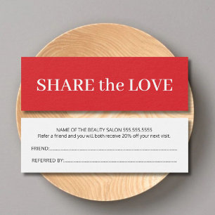 シンプル赤エレガント白美しい紹介カード