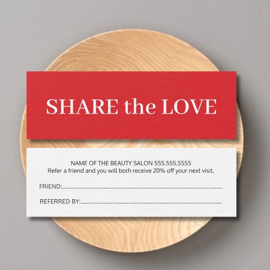 シンプル赤エレガント白美しい紹介カード