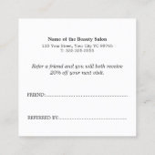 シンプル赤エレガント白美しい紹介カード 紹介カード (裏面)