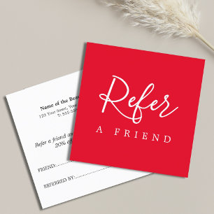 シンプル赤エレガント白美しい紹介カード 紹介カード