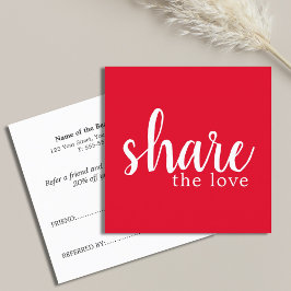 シンプル赤エレガント白美しい紹介カード 紹介カード