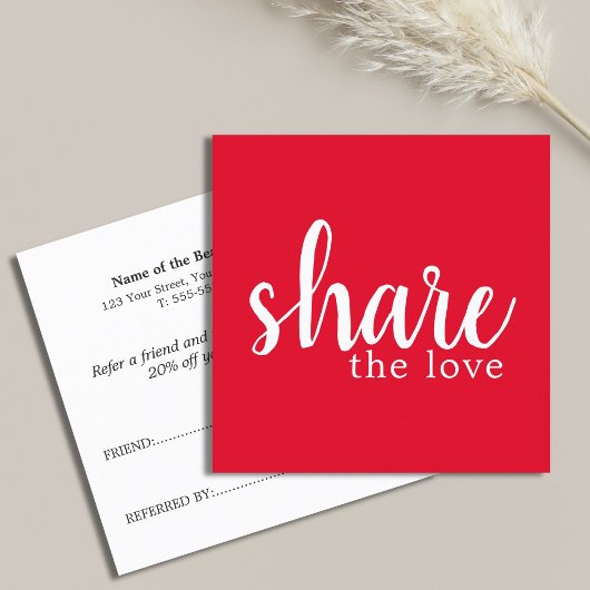 シンプル赤エレガント白美しい紹介カード 紹介カード