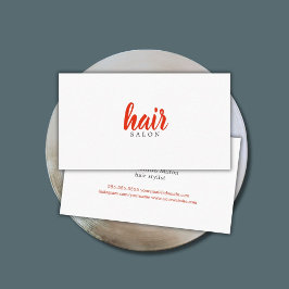 シンプル赤エレガント白美容師 名刺