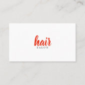 シンプル赤エレガント白美容師 名刺 (正面)