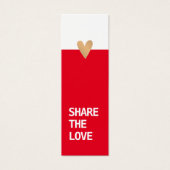 シンプル赤エレガント白金ゴールドハート紹介カード (正面)