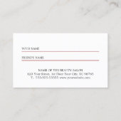 シンプル赤エレガント白Refer a Friend Card 紹介カード (裏面)