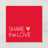 シンプル赤エレガント金ゴールドフェイクハート 紹介カード (正面)