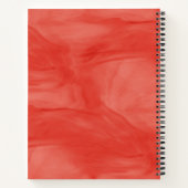 シンプル赤オレンジ色の繊細な大理石モノグラモダンム ノートブック (裏面)
