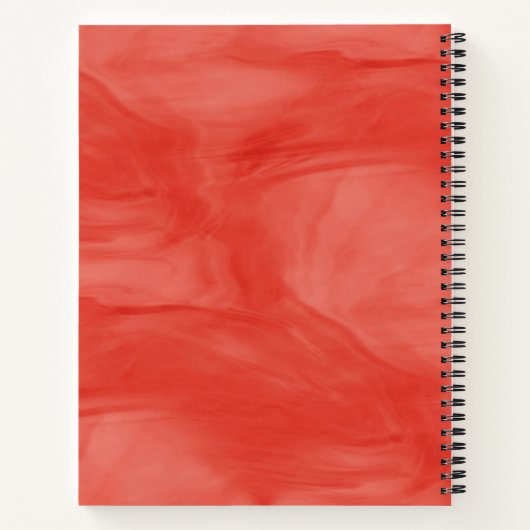 シンプル赤オレンジ色の繊細な大理石モノグラモダンム ノートブック (裏面)
