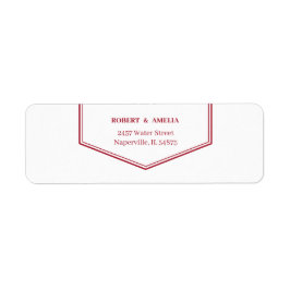 シンプル赤カスタマイズ差出人住所 ラベル