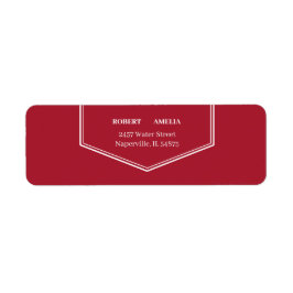シンプル赤カスタム差出人住所 ラベル