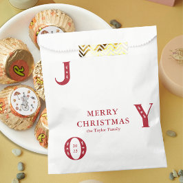 シンプル赤クリスマスJOYホリデーパーティギフト フェイバーバッグ