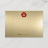 シンプル赤サークルダブル幸福中国の結婚ズ プレイスカード (正面)