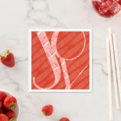 シンプル赤パタモダンーンクリスマスジョイ スタンダードカクテルナプキン (インサイチュ)