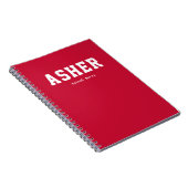 シンプル赤パーソナライズされた校注 ノートブック (右側)