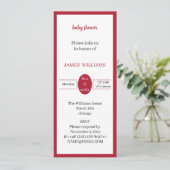 シンプル赤パーソナライズされた赤シャワー 招待状 (スタンド正面)