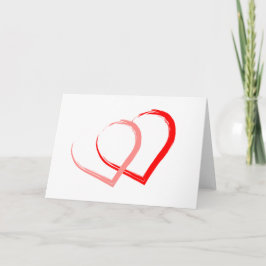 シンプル赤ピンクハートバレンタインデーエレガント シーズンカード