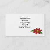 シンプル赤フローラデザイン 名刺 (裏面)