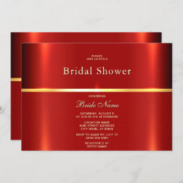 シンプル赤ブライダルシャワー 招待状