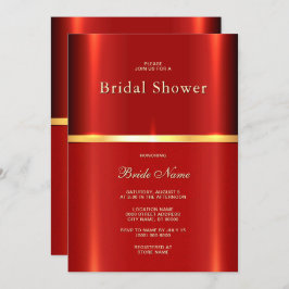 シンプル赤ブライダルシャワー 招待状