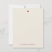 シンプル赤モダンとピンクのハート名前をカスタムする ノートカード (正面)