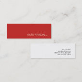 シンプル赤モダンプロフェッショナル スキニー名刺 (正面/裏面)