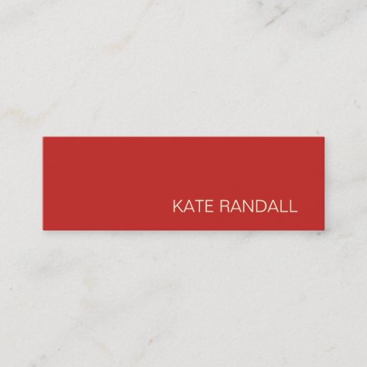 シンプル赤モダンプロフェッショナル スキニー名刺 (正面)