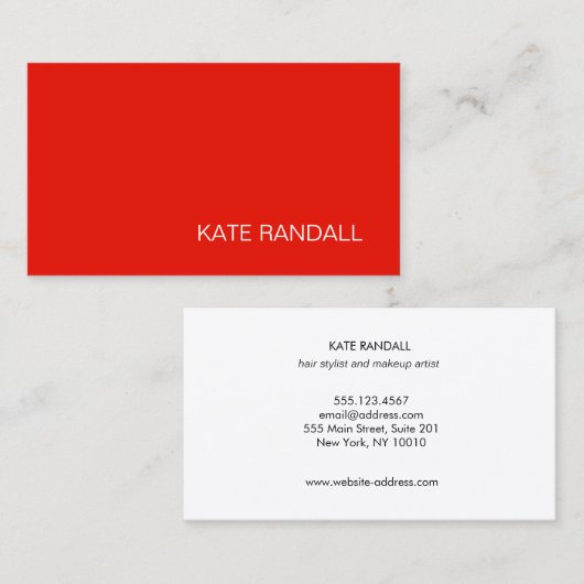 シンプル赤モダンプロフェッショナル 名刺 (正面/裏面)