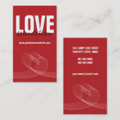 シンプル赤モダンループ愛ハートプロファイルカード 名刺 (正面/裏面)