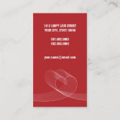 シンプル赤モダンループ愛ハートプロファイルカード 名刺 (裏面)