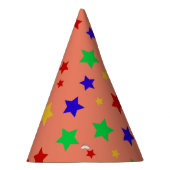 シンプル赤モダン星カラフル誕生会 パーティーハット (右)