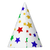シンプル赤モダン星カラフル誕生会 パーティーハット (裏面)
