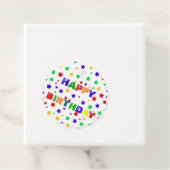 シンプル赤モダン星カラフル誕生会 フェイバータグ (インサイチュ)