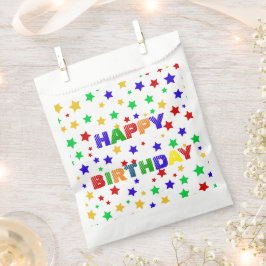 シンプル赤モダン星カラフル誕生会 フェイバーバッグ