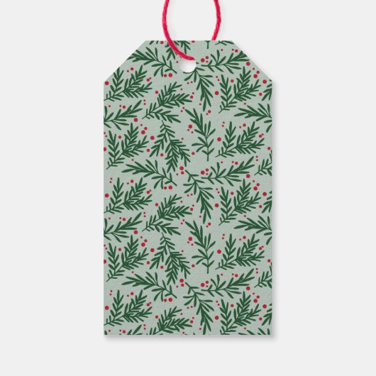 シンプル赤モダン書文字クリスマス ギフトタグ (裏面)