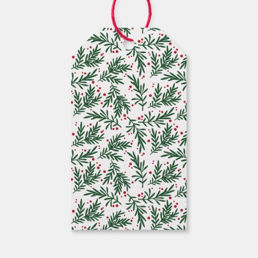 シンプル赤モダン書文字クリスマス ギフトタグ (裏面)