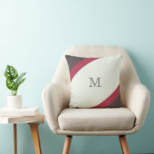 シンプル赤モダン茶色モノグラムストライプの クッション (椅子)